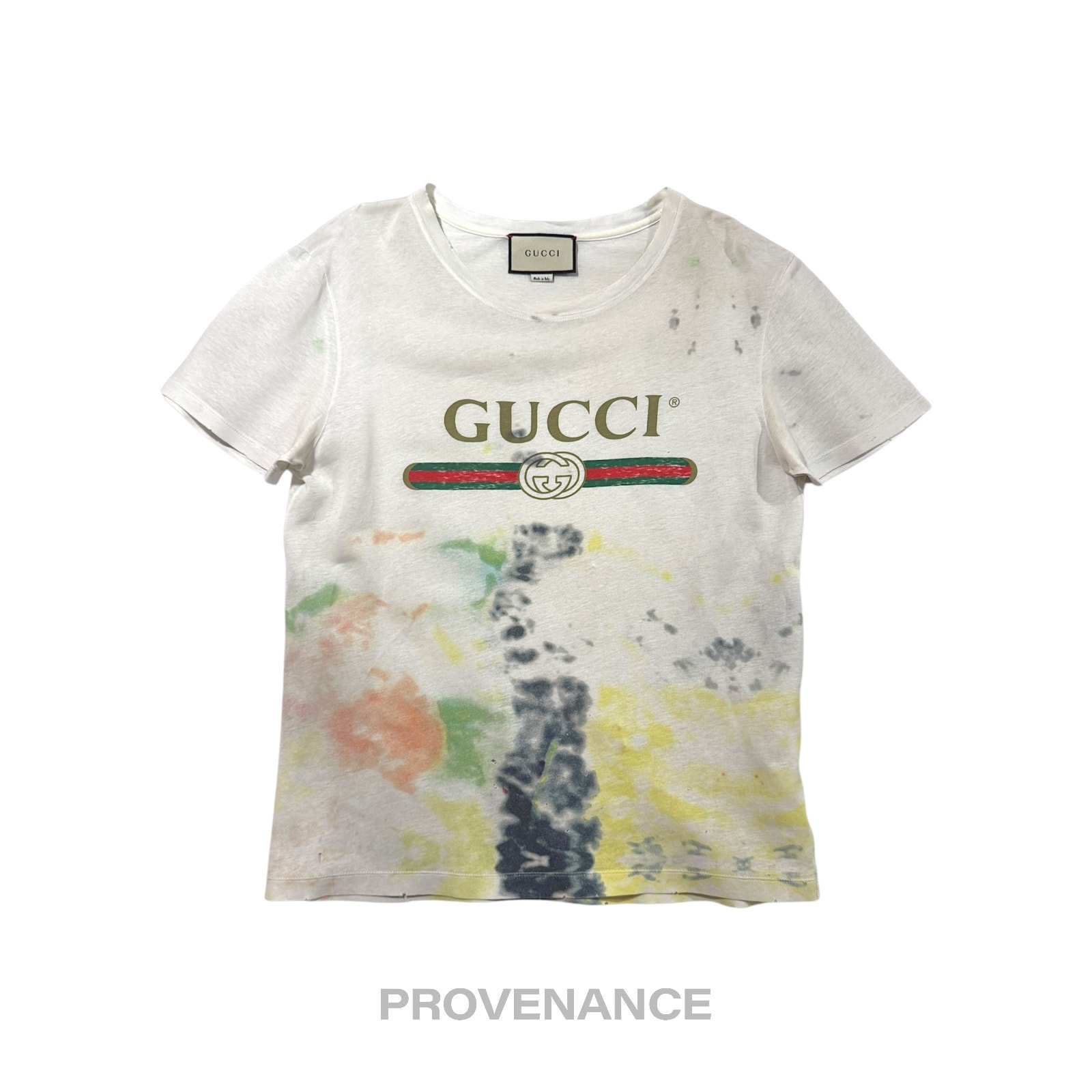 Gucci Gg Vintage Logo T-Shirt - Tie Dye White S